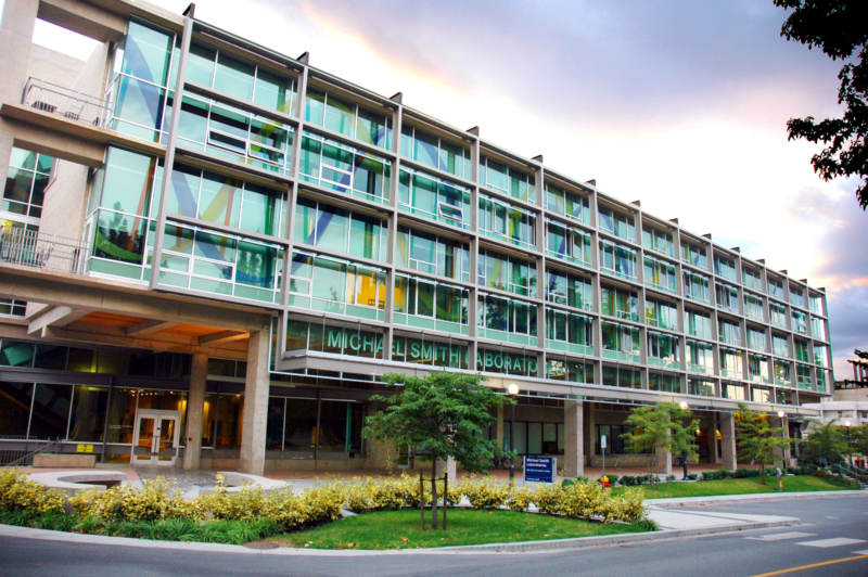 An exterior view of the Michael Smith Laboratories building.